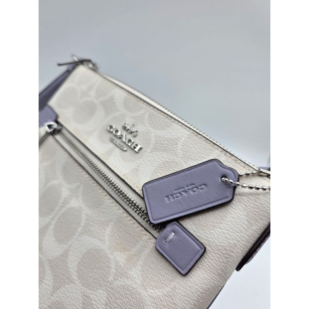 Coach Mini Rowan File Bag Crossbody Purse in Chalk White Lavender - Picture 6 of 16